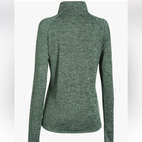 Under Armour Women's Heathered Green Quarter-Zip Sweatshirt - Picture 2 of 9